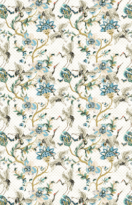 Binnenrolgordijn met bloemen- en vogelprint
