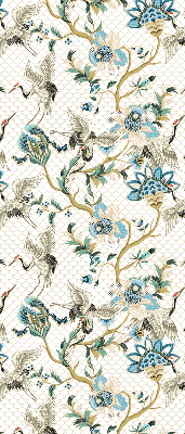 Binnenrolgordijn met bloemen- en vogelprint