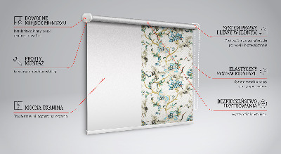 Binnenrolgordijn met bloemen- en vogelprint