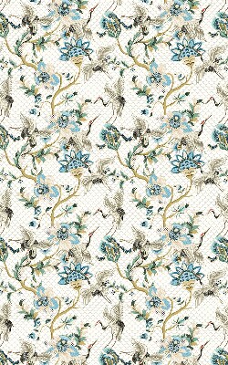 Binnenrolgordijn met bloemen- en vogelprint