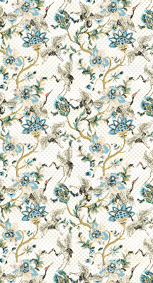 Binnenrolgordijn met bloemen- en vogelprint
