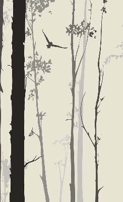 Rolgordijn voor raam van bomen