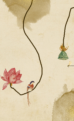 Binnenrolgordijn voor raam met bloemenprint
