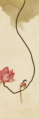 Binnenrolgordijn voor raam met bloemenprint