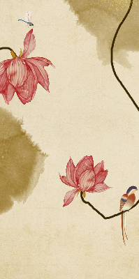 Binnenrolgordijn voor raam met bloemenprint
