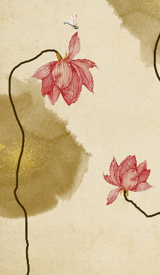 Binnenrolgordijn voor raam met bloemenprint