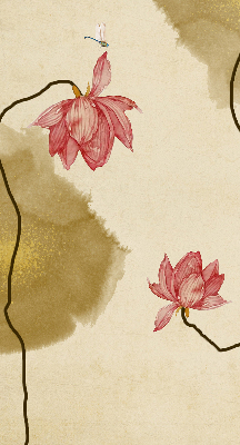 Binnenrolgordijn voor raam met bloemenprint