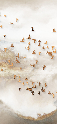Stoffen rolgordijn met een zwerm vogels