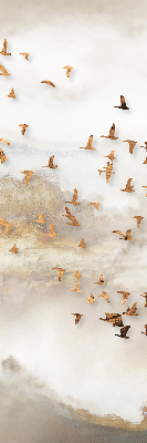 Stoffen rolgordijn met een zwerm vogels