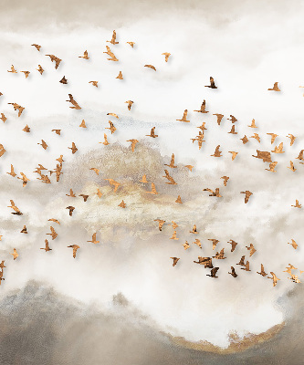 Stoffen rolgordijn met een zwerm vogels