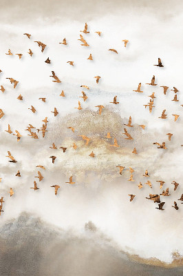 Stoffen rolgordijn met een zwerm vogels