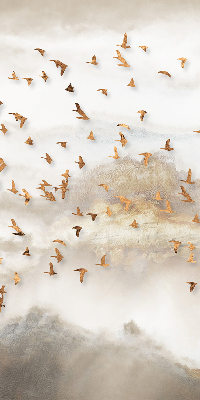 Stoffen rolgordijn met een zwerm vogels