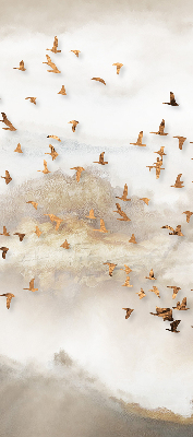 Stoffen rolgordijn met een zwerm vogels