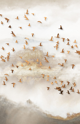 Stoffen rolgordijn met een zwerm vogels
