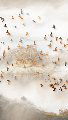 Stoffen rolgordijn met een zwerm vogels