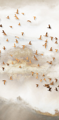 Stoffen rolgordijn met een zwerm vogels