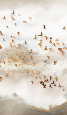 Stoffen rolgordijn met een zwerm vogels