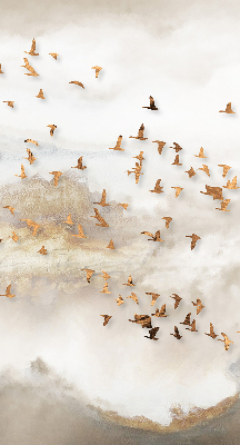 Stoffen rolgordijn met een zwerm vogels