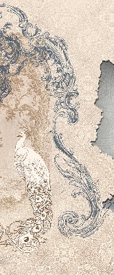Binnenrolgordijn voor raam met vintage vogelprint
