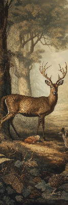 Binnenrolgordijn voor raam met dieren in het bos