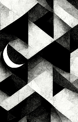Binnenrolgordijn voor raam driehoeken in abstractie