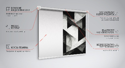 Binnenrolgordijn voor raam driehoeken in abstractie