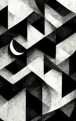 Binnenrolgordijn voor raam driehoeken in abstractie