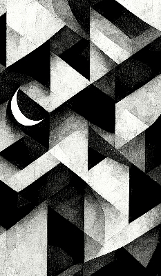 Binnenrolgordijn voor raam driehoeken in abstractie