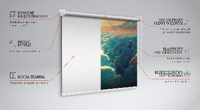 Binnenrolgordijn voor raam in de kleur zonsondergang