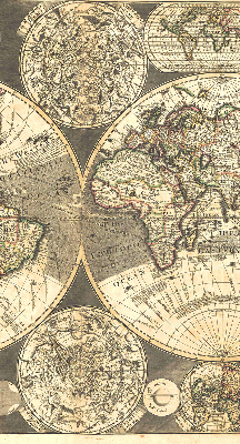 Binnengordijn met wereldkaart