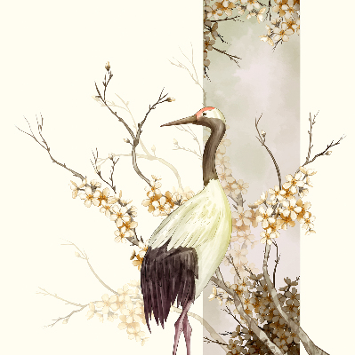 Rolgordijn voor balkondeur van een kraanvogel in de bush