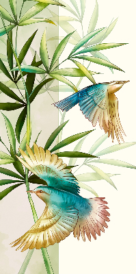 Binnenrolgordijn voor raam met vogels in de bladeren