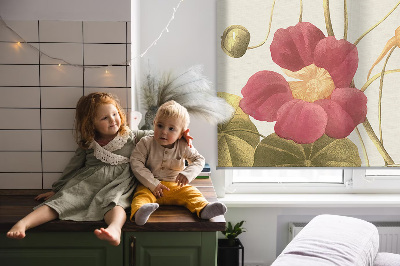 Binnenrolgordijn voor raam bloem
