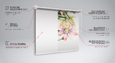 Rolgordijn voor raam met roze bloemen