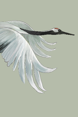 Binnenrolgordijn voor raam met een kraanvogel in vlucht