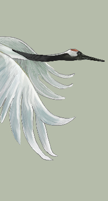Binnenrolgordijn voor raam met een kraanvogel in vlucht