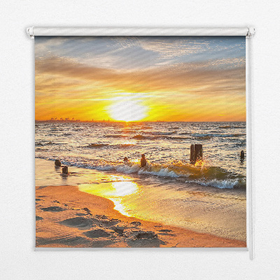 Verduisterend stoffen rolgordijn met zonsondergang- en kleurenprint