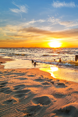 Verduisterend stoffen rolgordijn met zonsondergang- en kleurenprint
