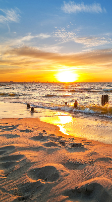 Verduisterend stoffen rolgordijn met zonsondergang- en kleurenprint