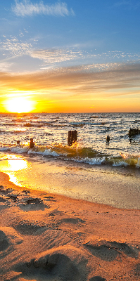 Verduisterend stoffen rolgordijn met zonsondergang- en kleurenprint