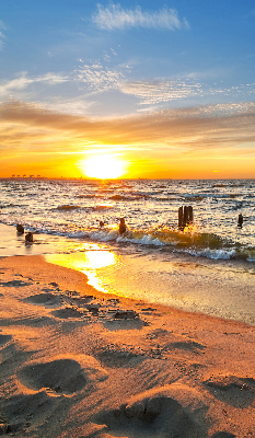 Verduisterend stoffen rolgordijn met zonsondergang- en kleurenprint