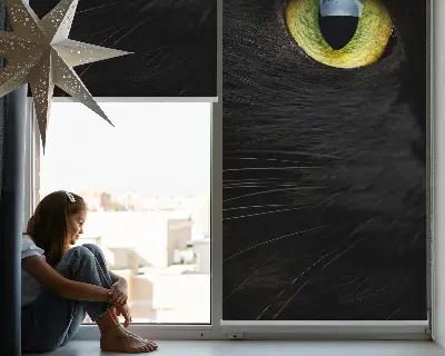 Binnenshuis verduisterend rolgordijn kattenogen