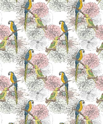 Verduisterend rolgordijn voor raam met papegaaien op een tak