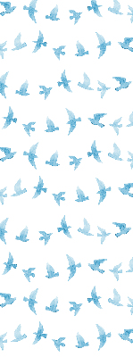 Verduisterend binnengordijn met blauwe vogels
