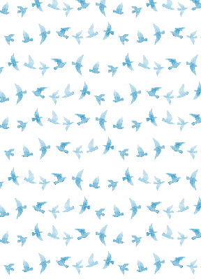 Verduisterend binnengordijn met blauwe vogels