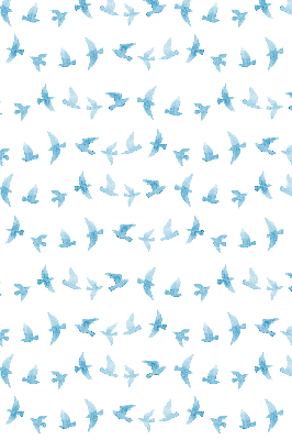 Verduisterend binnengordijn met blauwe vogels