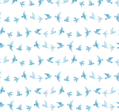 Verduisterend binnengordijn met blauwe vogels