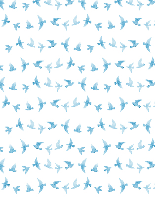 Verduisterend binnengordijn met blauwe vogels