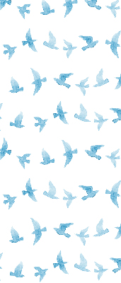 Verduisterend binnengordijn met blauwe vogels