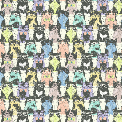 Verduisterend stoffen rolgordijn met kattenprint